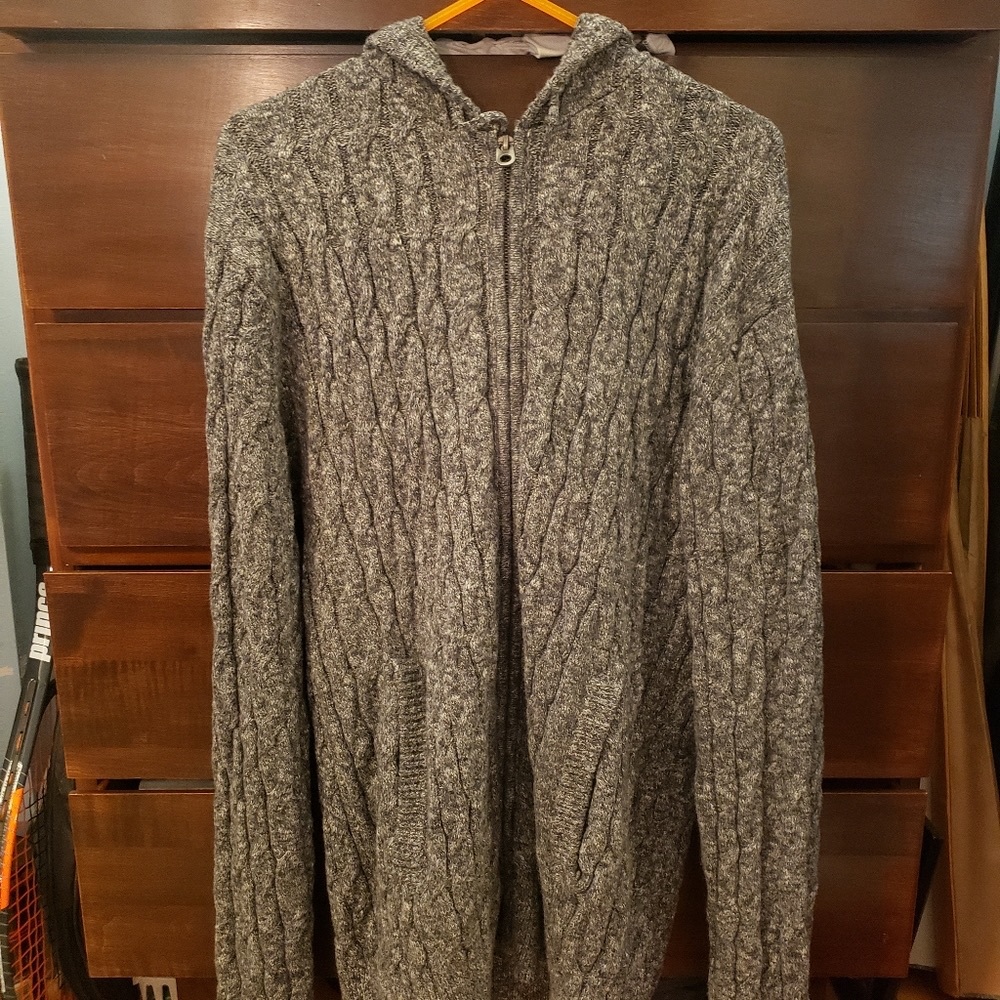 Cable knit zip up hoodie